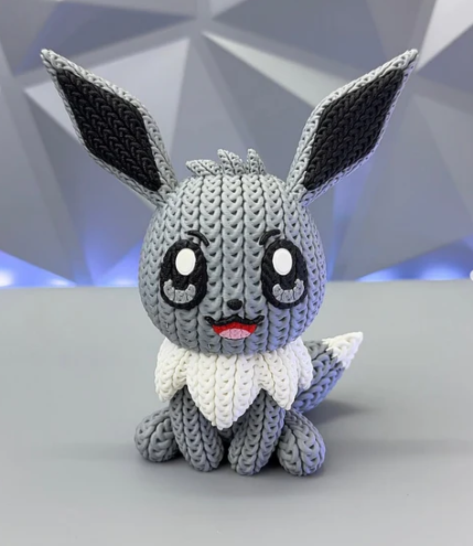 Figura Shiny Eevee Estilo Tejido a Mano Impreso en 3D