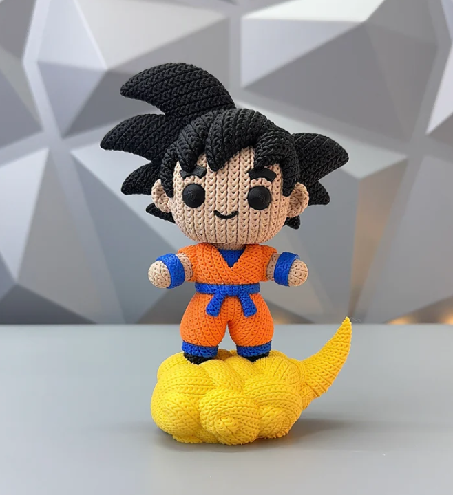 Figura Goku Estilo Tejido a Mano Impreso en 3D